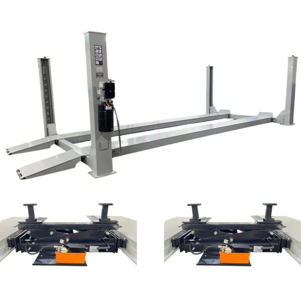 Triumph NTR-16 & 2x RJ-9 16,000lb 4-Post Lift & Two 9,000lb Rolling Bridge Jacks