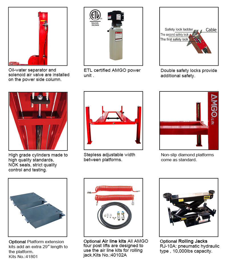 AMGO PRO-18 18,000 lb 4-Post Lift