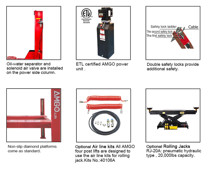 AMGO PRO-30 30,000 lb 4-Post Lift