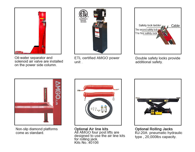 AMGO PRO-40 40,000 lb 4-Post Lift
