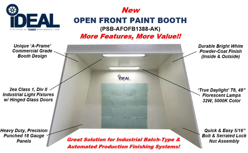 iDeal OPEN FACE PAINT SPRAY BOOTH PSB-AFOFB1388-AK