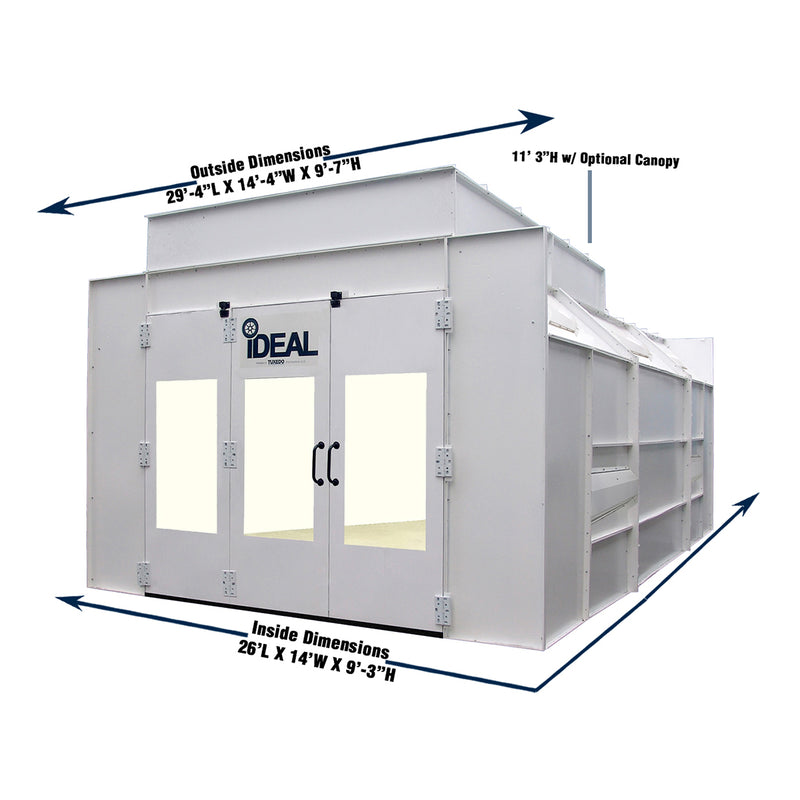 iDEAL Semi Down Draft Paint Spray Booth PSB-SEMIDD26B-AK