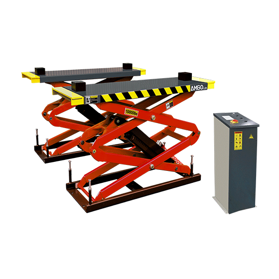 AMGO XL-10F 10,000 lb Capacity Flush Mount Full Rise Scissor Lift