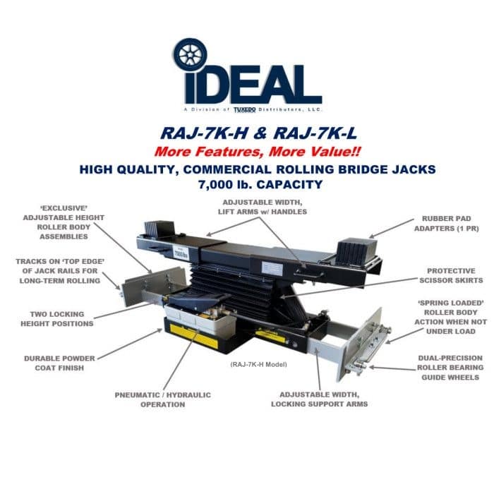 iDEAL RAJ-7K-L 7,000 lb Rolling Air Jack Low Mount