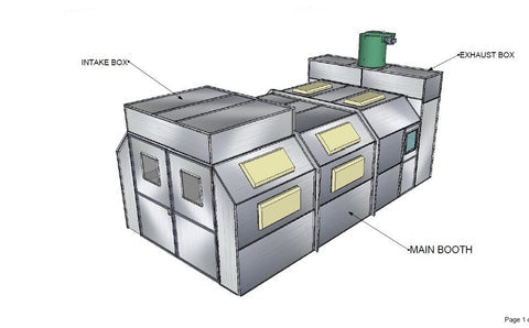 Semi Down Draft Paint Booth w/ Heat PBSD14927-HSD