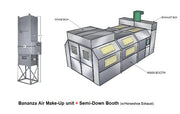 Semi Down Draft Paint Booth w/ Heat PBSD14927-HSD