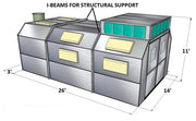 Semi Down Paint Booth w/ Air Intake Box PBSD141129B