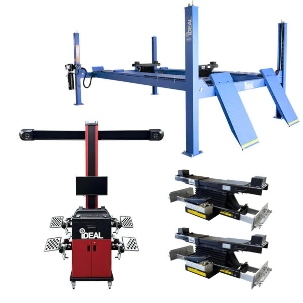 iDEAL Alignment Combo Wheel Aligner System & 4-Post Alignment Lift With 2 Free Jacks
