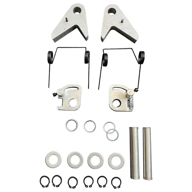 WL-10ASY single-point safety lock release assembly components: lock plates, torsion springs, pins, washers and retaining clips