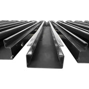 Stack of black double S-shape steel columns used on the WL-10ASY