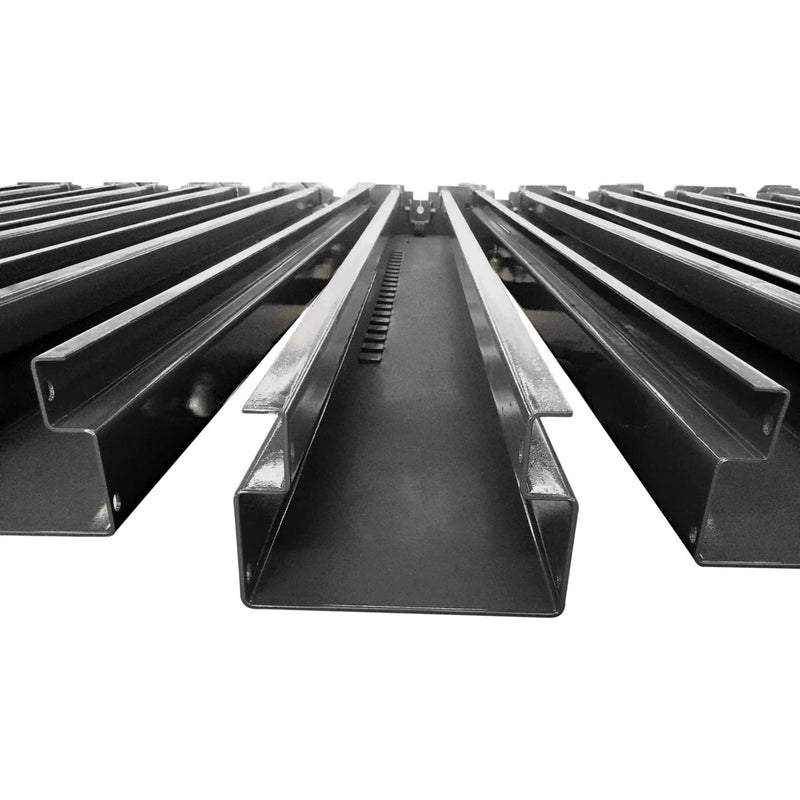 Stack of black double S-shape steel columns used on the WL-10ASY