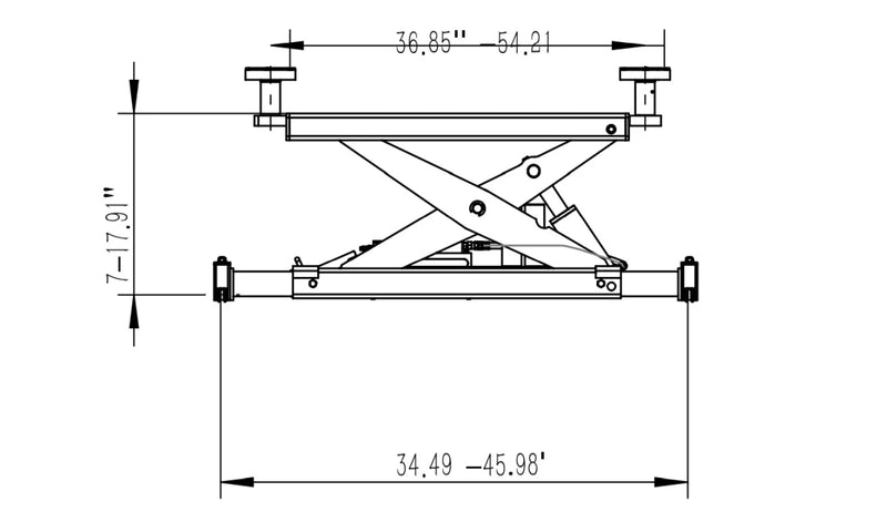 Olympic YZRCJ-7 7,000 lb. Universal Adjustable Width Rolling Bridge Jack