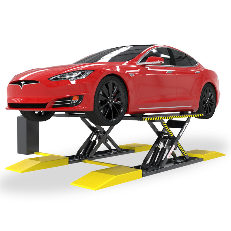 BendPak MDS-6EXT mid-rise extended scissor lift, 6,000-lb. capacity, front right view