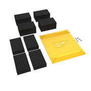 BendPak wheel spotting dish and rubber blocks for the P-9000LTF