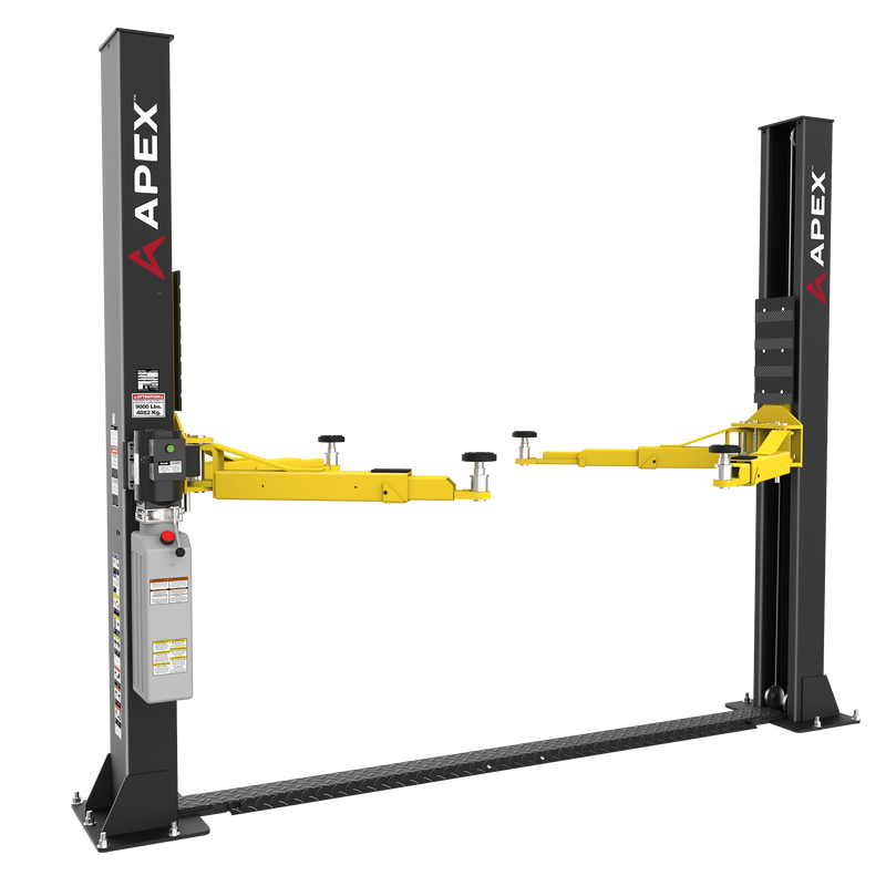 APEX AL9LC Two Post Car Lift - 9,000-Lb Capacity - Floorplate