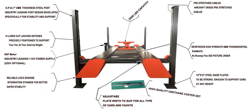 KATOOL KT-4H110 11,000lb 4-Post Lift