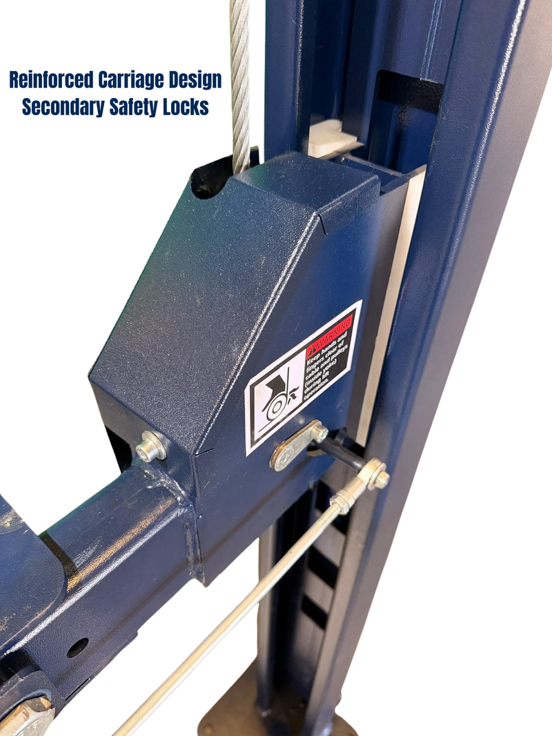 Eagle MS-8000 XLT reinforced carriage design and secondary safety locks