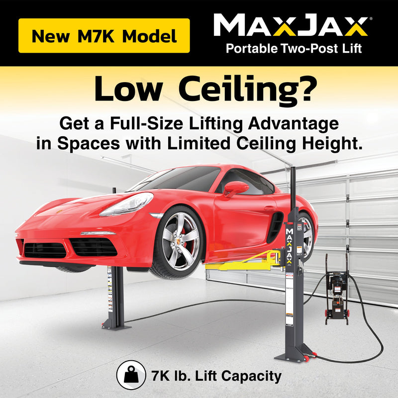 MaxJax M7K Standard Portable Car Lift Package - 7,000-lbs. Capacity