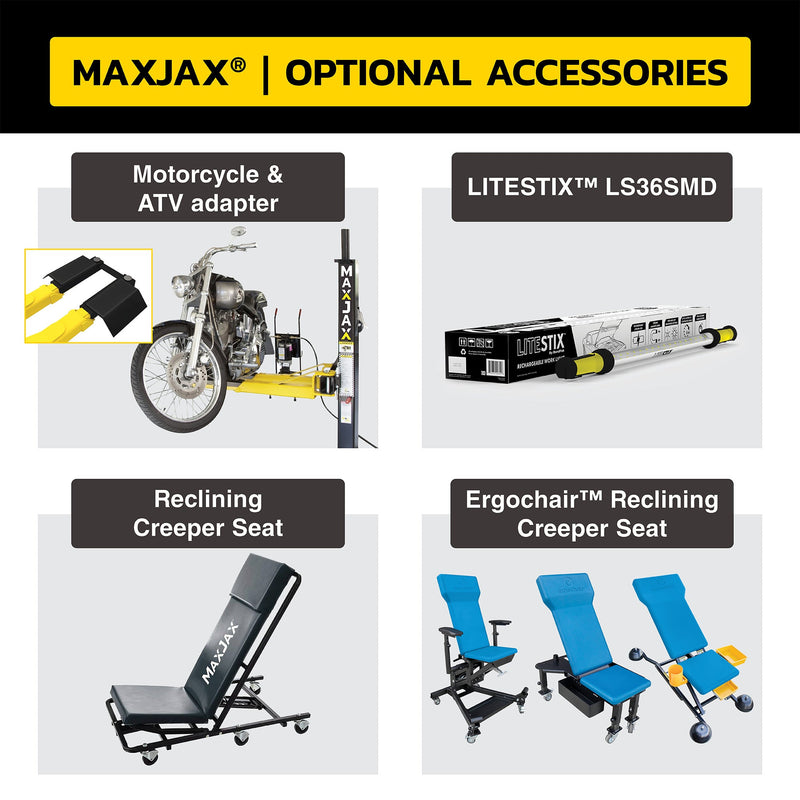 MaxJax M7K Standard Portable Car Lift Package - 7,000-lbs. Capacity