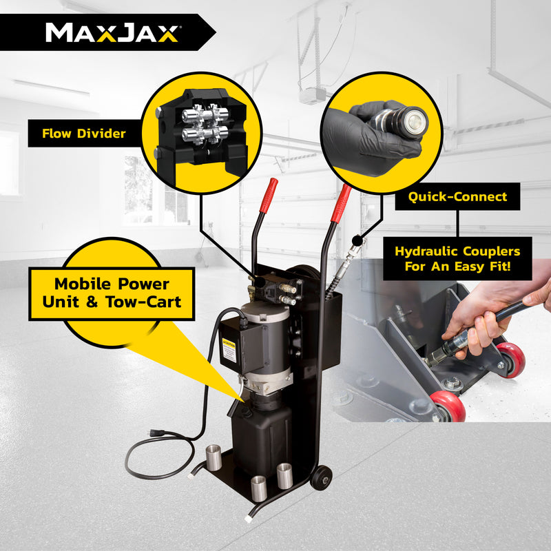 MaxJax M7K Standard Portable Car Lift Package - 7,000-lbs. Capacity