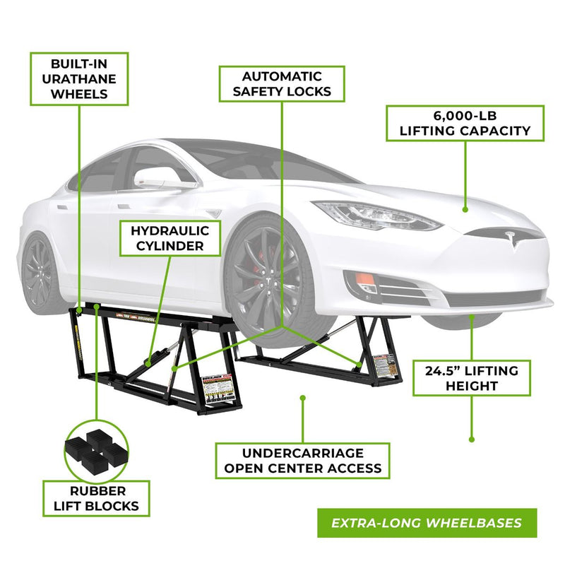 QuickJack 6000ELX Super-Long Portable Car Lift