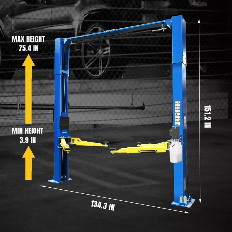 TCE 2-Post Car Lift 220V 10,000 LBs Capacity Overhead, Auto Truck Hoist Equipment with Adapters, 2-Year Warranty, TRJR-245LD