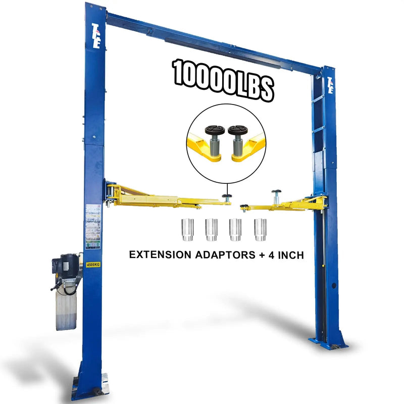 TCE 2-Post Car Lift 220V 10,000 LBs Capacity Overhead, Auto Truck Hoist Equipment with Adapters, 2-Year Warranty, TRJR-245LD