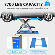 7700lbs Lifting Capacity Mid-Rise Scissor Lift 110V Pneumatic Release Mid Rise Lift
