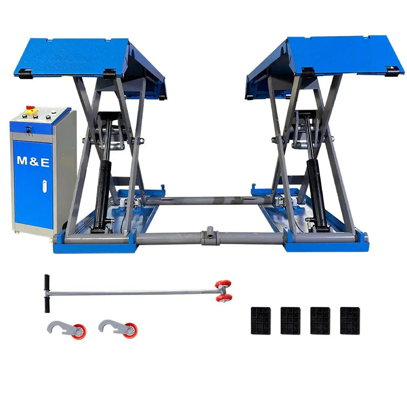 7700lbs Lifting Capacity Mid-Rise Scissor Lift 110V Pneumatic Release Mid Rise Lift