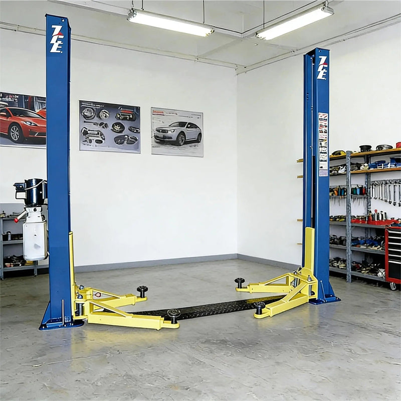 TCE 2-Post Car Lift, 220V, 10,000 lb Capacity, Foot Plate, Auto Truck Hoist with Adapters, 2-Year Warranty, TRJR-245LC