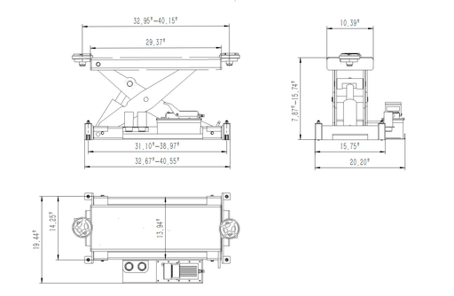 Olympic YZRCJ-35P 3,500 lb Rolling Bridge Jack for Vehicle Lifts